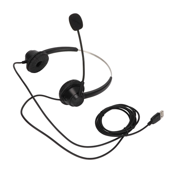 H360DUSB Dobbeltsidig Headset Svart Volumjustering USB Business Headset med USB-kontakt for Telemarketing