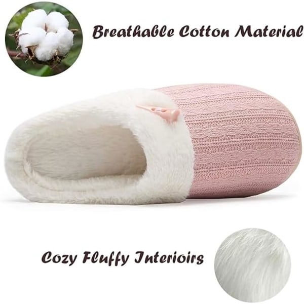 Dame Slip-on Fuzzy Hjemmesko Memory Foam Hjemmesko Scuff Udendørs Indendørs Varme Plys Soveværelsessko med Faux Fur Foring