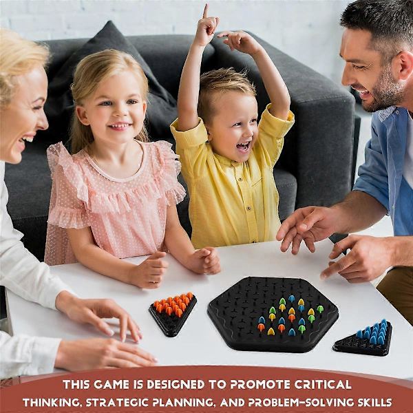 Kedjespel Triangel Schackspel Triggle Gummibands Spel Pedagogiskt Interaktivt Spel Slagfält Set för Familjen Ace Shown