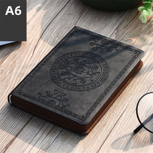 Vintage læder notesblok rejsejournal Bsuiness notesbog dagbog til voksne gaver Black 0.2