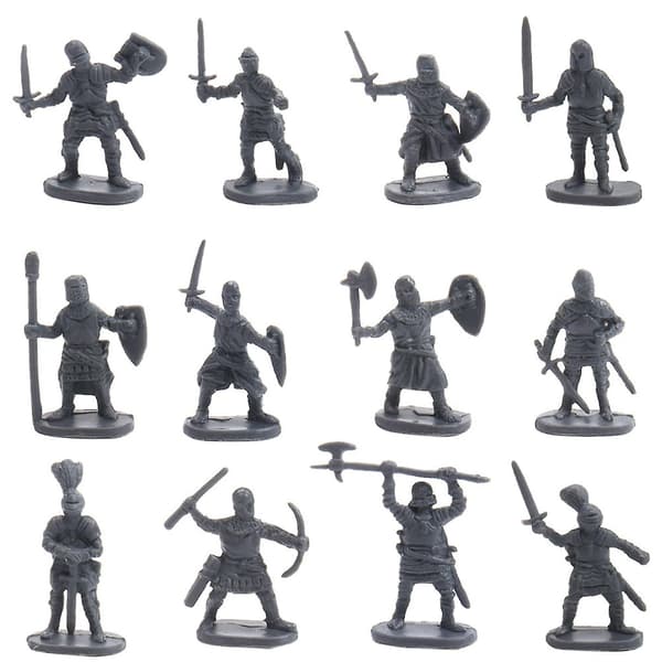 1:72 200/set Plastfigurer Leksakssoldater Män Svärdsmän Action DIY Krigsscener Leksaker Grå