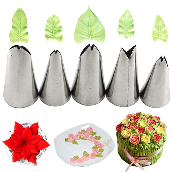 5 st Bladmunstycken Rostfritt Stål Glasyr Spritsar Munstycken Tips P