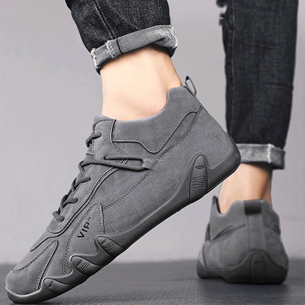 Herrsportsskor Casual Lätta Mjuka Gummisula Herrmode Sneakers för Vinterlöpning Promenader Grå Grey 40