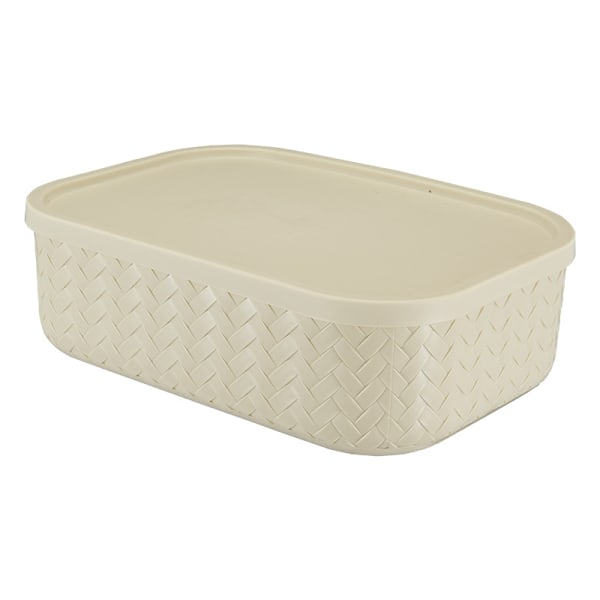 Liten oppbevaringsboks i imitert rotting, oppbevaringsboks for klær, Beige Beige 25.5*18*8cm