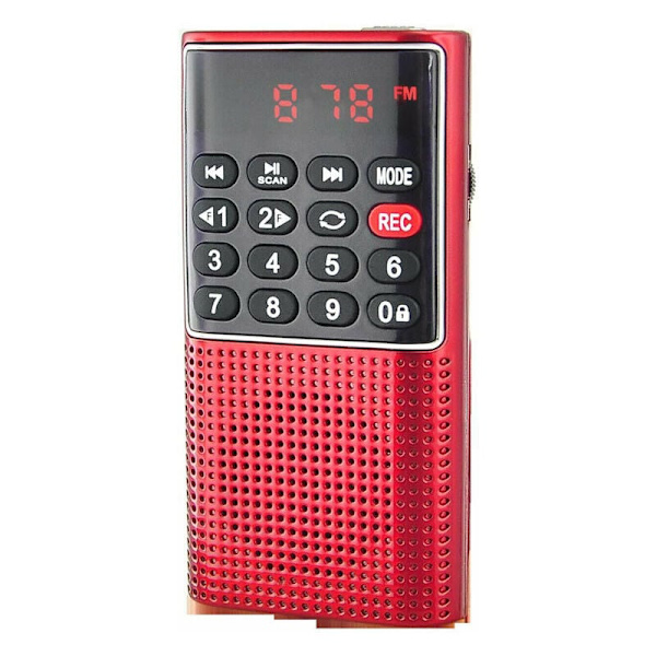 Liten bärbar radio, uppladdningsbar bärbar radio med inspelning