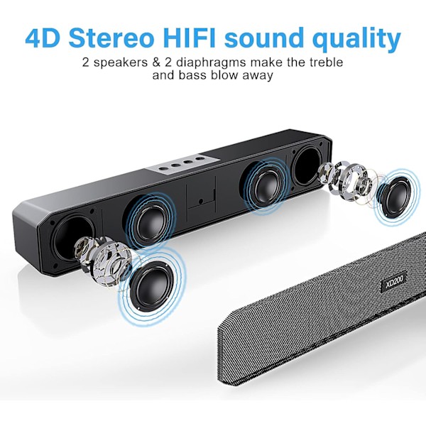 Superportabel Bluetooth-högtalare med 15 timmars speltid, för TV-apparater