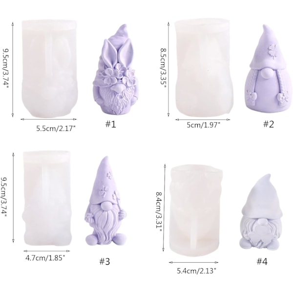 3D Tomte Epoxihartsform, Påsk Tomteformar Gnome I