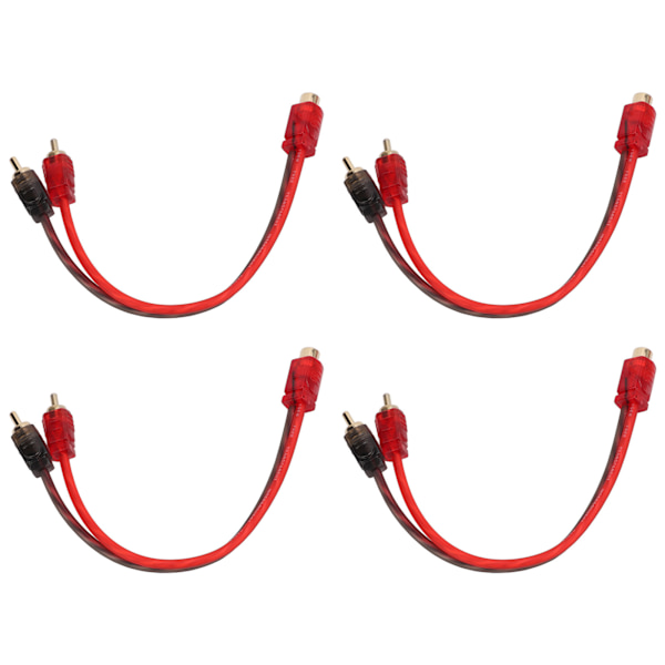 4PCS Bil RCA 1 Hona 2 Hane Adapter Y Splitter Högtalare Ljudkabel 20cm lång för enhet med 3,5 mm jack