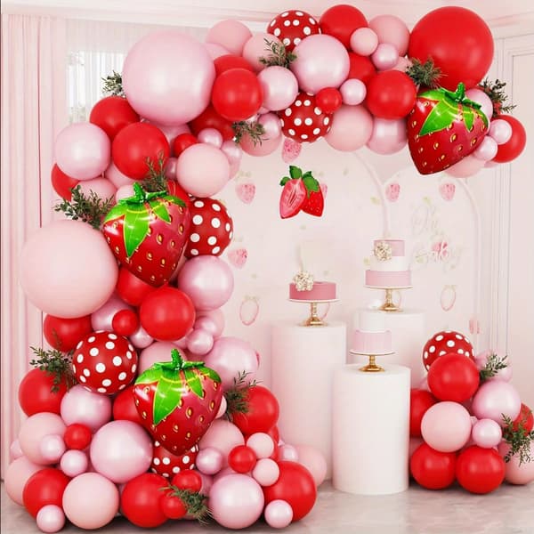 Frukt-tema ballongfestdekorasjonssett for bursdag, sitron jordbær vannmelon ananas design Pineapple