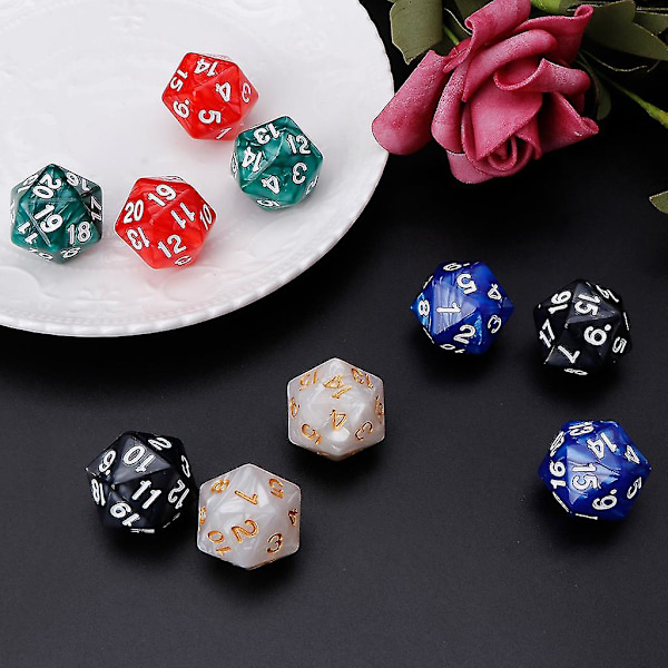 20-sidet terning D20 polyhedralt sæt til RPG-brætspil - 10 stk.