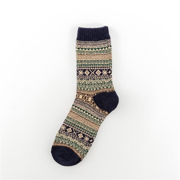 5-pack Ullstrumpor Vinter Varma Strumpor Tjocka Stickade Mjuka Besättningsstrumpor(bt)