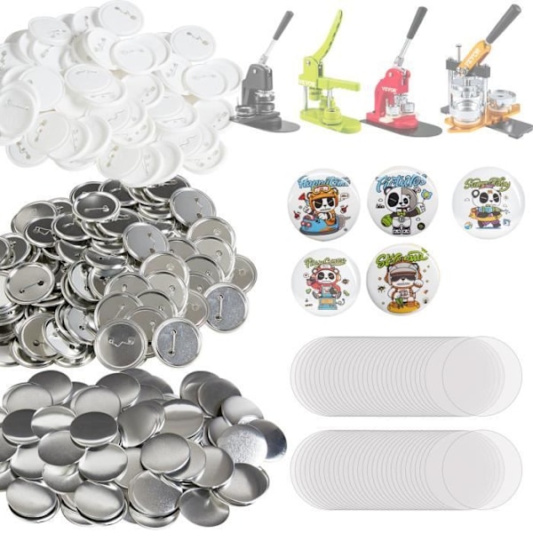500 stk. 58mm DIY-badge - VEVOR brugerdefinerede badge-forbrugsvarer - til badgemaskine