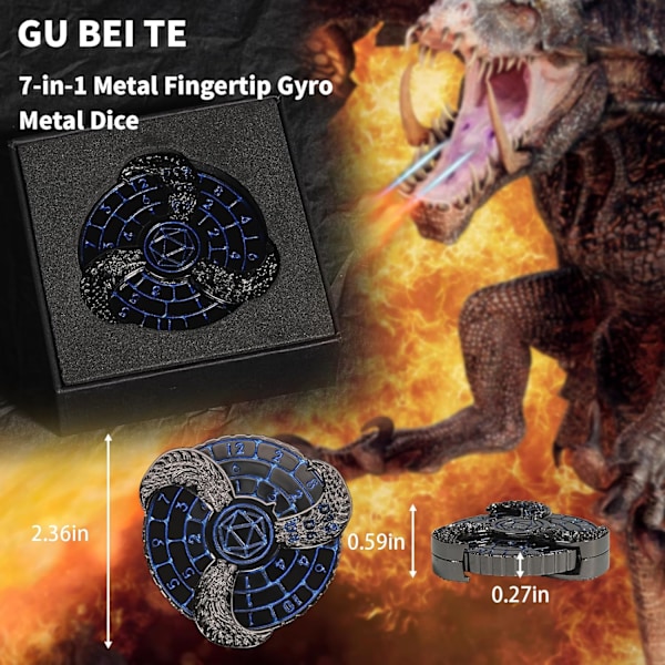 Gyro Roulette DND Tärningar i 1 Fingertopp (Blå)