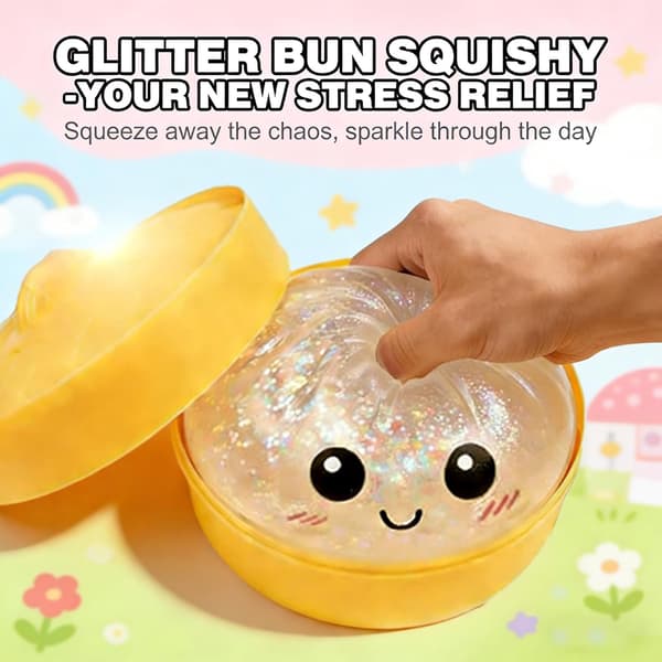 Glitrende dumplings, yndig glitrende dumpling gaveæske, lindrer angst med sin bløde, klembare dej til stresslindring (blå)(BT) Blue