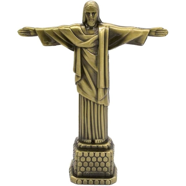 Metallfigur av Kristus Frälsaren i Brasilien, Jesusfigur, Kristus Frälsaren Staty, Jesus Kristus Staty, Present, Heminredning, Katolsk