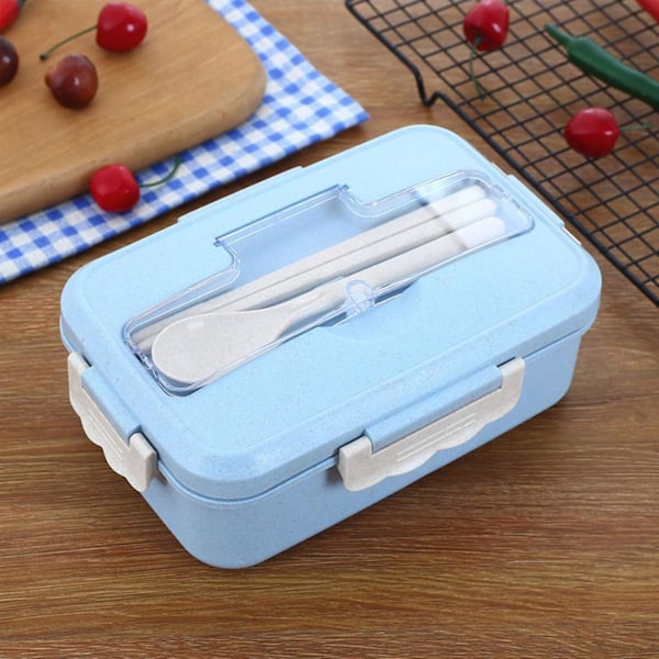 Bento Lunch Box Termisk Bento Box set Bärbar Lunch Box Student Lunch Box Blue