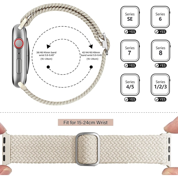 Urheiluranneke yhteensopiva Apple Watch -rannekkeen kanssa 42mm 44mm 45mm 49mm, Vaihto, Apple Watch iWatch -sarjaan 8 7 6 5 4 3 2 1 SE, 2 kpl.