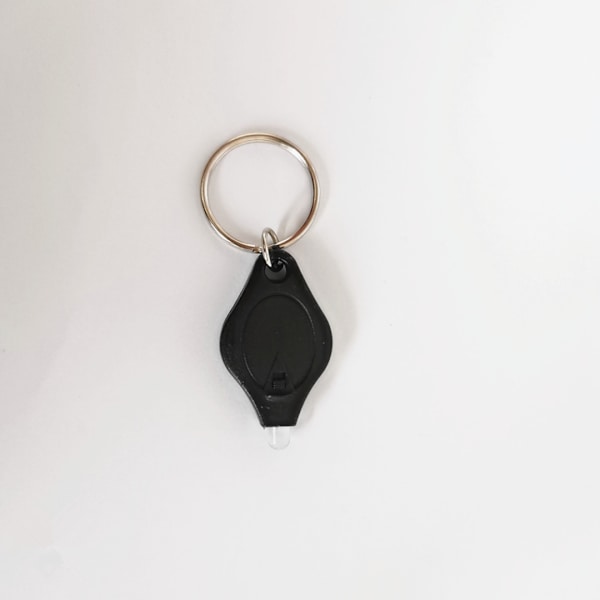 Mini LED Nøkkelring Lommelykt, Svart (Batteri Ikke Inkludert) 5 stk
