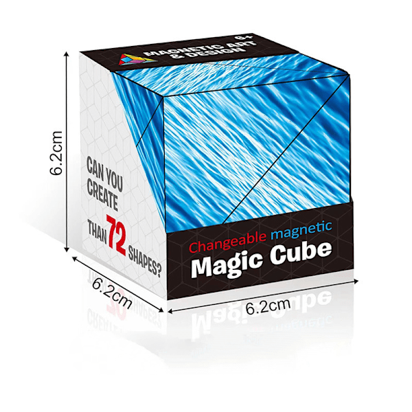 Mångsidig utbytbar magnetisk magisk kub 3D handflip-pussel antistressleksak present Havsblå