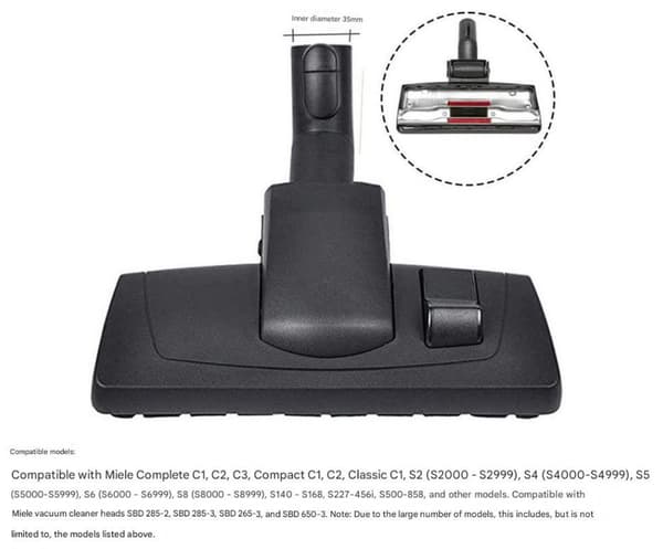 1 stk. støvsuger gulvbørste til Miele 3d Gn S5000 S8000 Complete C2 C3 S5 S8 Sf-50 reservedele tilbehør{BT}