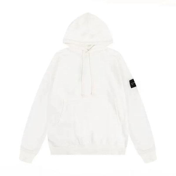 Stone Trendy American Stone Island Emblem Pure Cotton Hoodie Miehille Ja Naisille High Street Loose Coat Hoodie APRICOT APRICOT L