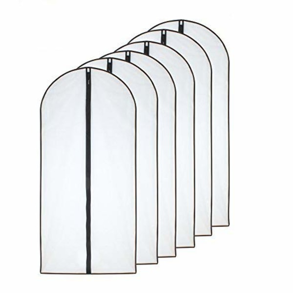 Mottavvisande Klädsäckar 60 x 100 cm (24'' x 40'') Svarta Andningsbara Transparenta Dragkedjeväskor för Förvaring av Kläder (6-pack)