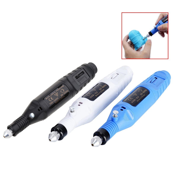 DIY Håndlaget Modell Materialer Mini Elektrisk Kvern Modell Rengjøring Drill 3D Utskrift Modell Sliping Verktøy Blue 0.13