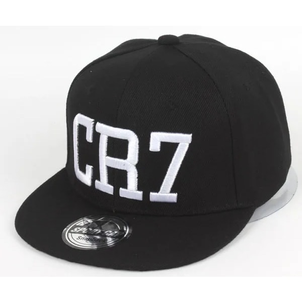 Barnefotballstjerne Ronaldo CR7 Broderi Barnelue Lue Bein Gutter Jenter Sport Snapback Hip-hop Caps Gorras Svart black