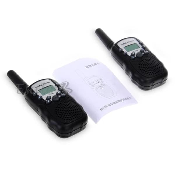 2 stk Mini Walkie Talkie Intercom 22 Kanaler 2-veis Rekkevidde 3KM Bærbar Sort EU