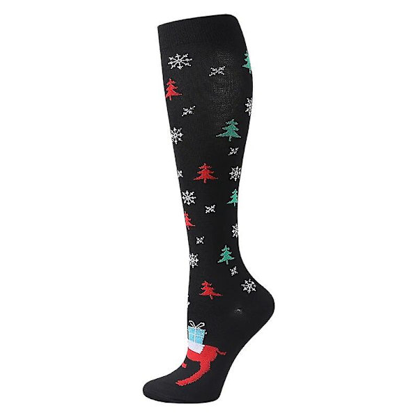 Julekompressionsstrømper Marathon Løbestrømper Mænd Kvinder Åreknuder Kvinde Vinter Nytår Strømper 20-30 Mmhg 14 14 L XL