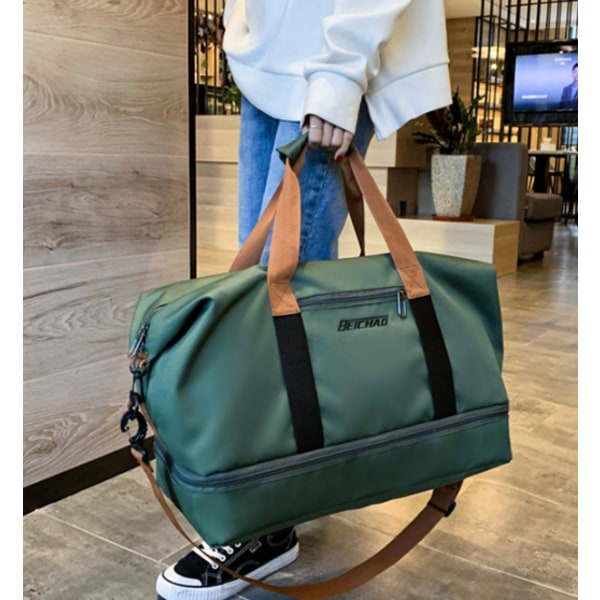 Stor duffelbag, lett treningsbag for reise Svart Black