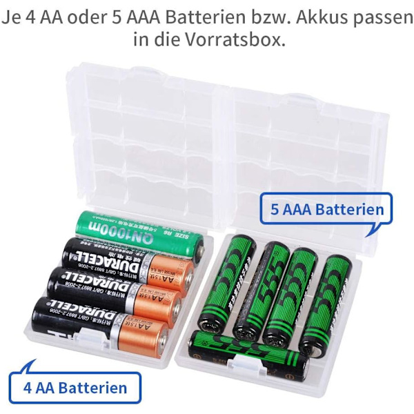 6x Plast Batteri Lille Batteri Opbevaringsboks, Batteri Opbevaringsarrangør Taske til AA&AAA Batterier