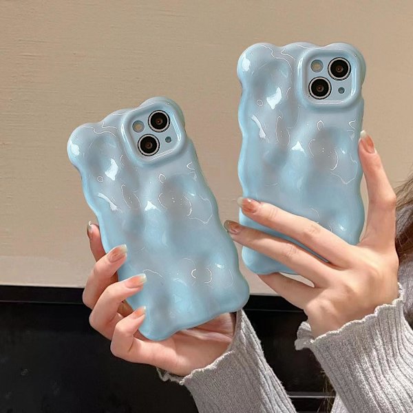 Fodral för iPhone 12 Pro Max, Sött enfärgat lockigt vågformat stötsäkert TPU-stötfångartelefonfodral