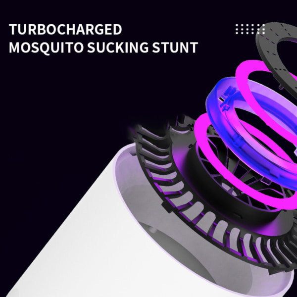 Fångstlampa för inomhusbruk, insektsdödare med blått ljus, tyst myggfälla, kraftfull myggdödare White