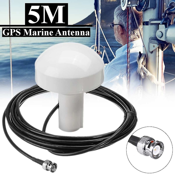 Skepps-GPS Marin Navigationsantenn 1575+/-5 MHz 5M BNC Hankontakt