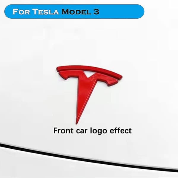 3-pak Tesla Model 3 Bil Rat Emblem Dekaler (Rød)