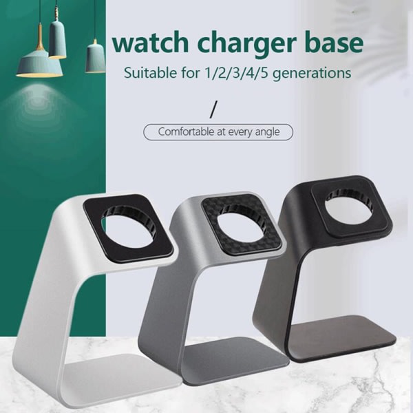 1. aluminiumlegering oplader stand holder til ur opladning Crad Grå one size