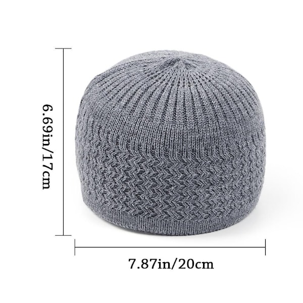 Muslimsk stickad mössa LJUSGRÅ LIGHT GREY