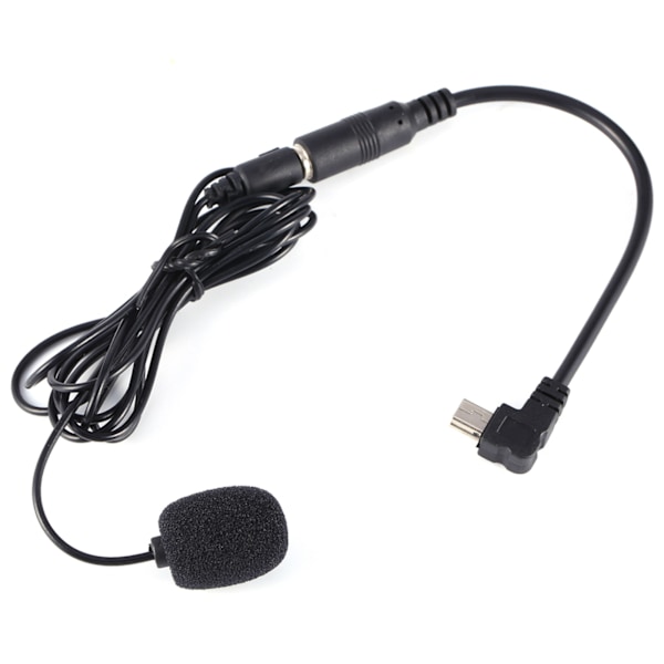Sort 3,5 mm ekstern mikrofon klips på mikrofon + adapterkabel til GoPro Hero4 3/3+