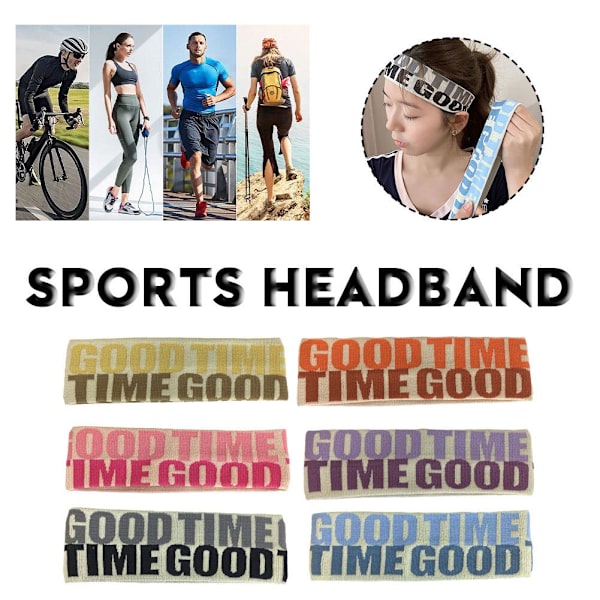 Yoga-Huvudband Elastiskt Män Kvinnor Löpning Gym Sport Hår Makeup Black One size