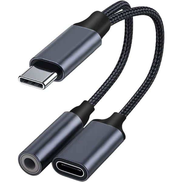 Galaxy USB C til 3,5 mm jacksadapter, Type C til 3,5 mm aux-hovedtelefonadapter
