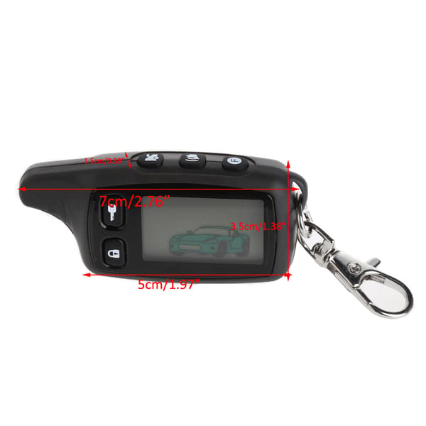 TW9010 LCD-fjärrkontrollnyckelring för fordonslarm
