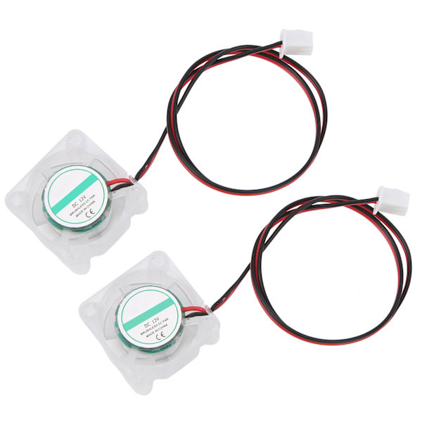 2 st 3D-skrivarfläkt för V6 Hotend LED-ljus Transparenta industriella tillbehör 251012V