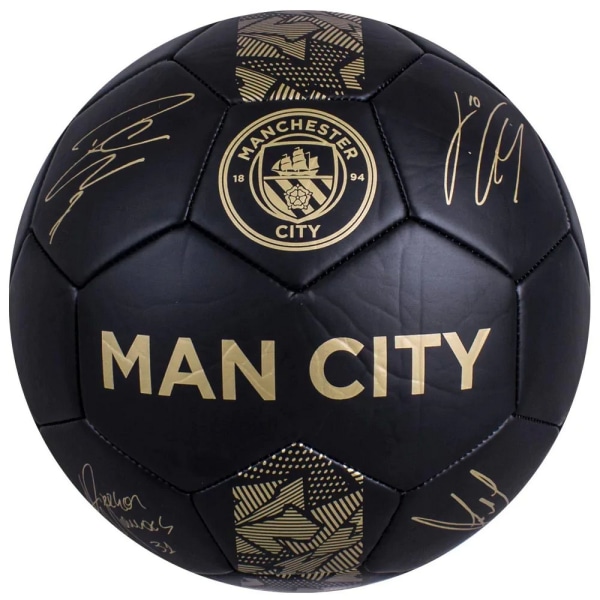 Manchester City FC Phantom Signature Football 5 Black/Gold Black/Gold