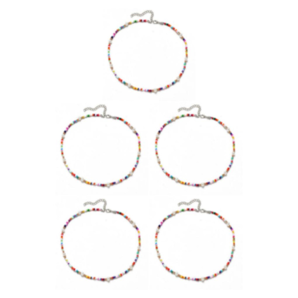 1/2/3/5 helmen kaulakoru helmillä koristeltu Choker säädettävä ketju Boho tyyppi 4 Type 4 5PCS