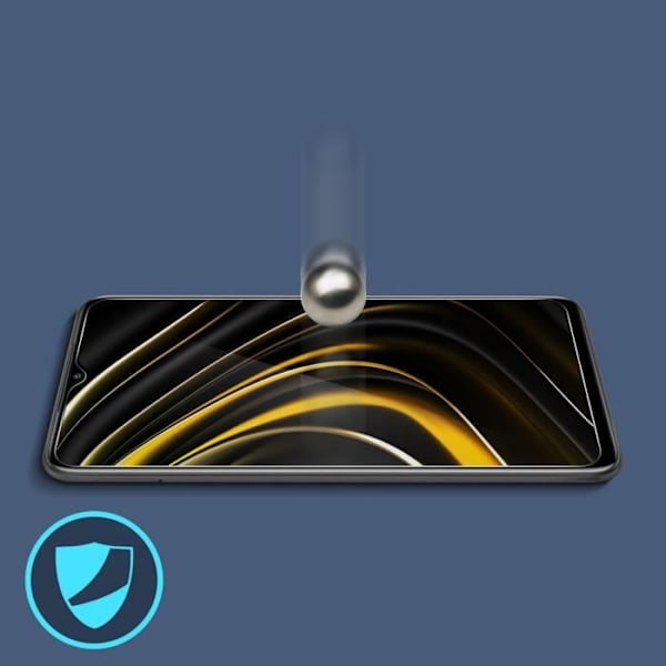 Skærmbeskyttelse Xiaomi Poco M3 hærdet glas 9H Anti-fingeraftryk Transparent Hvid