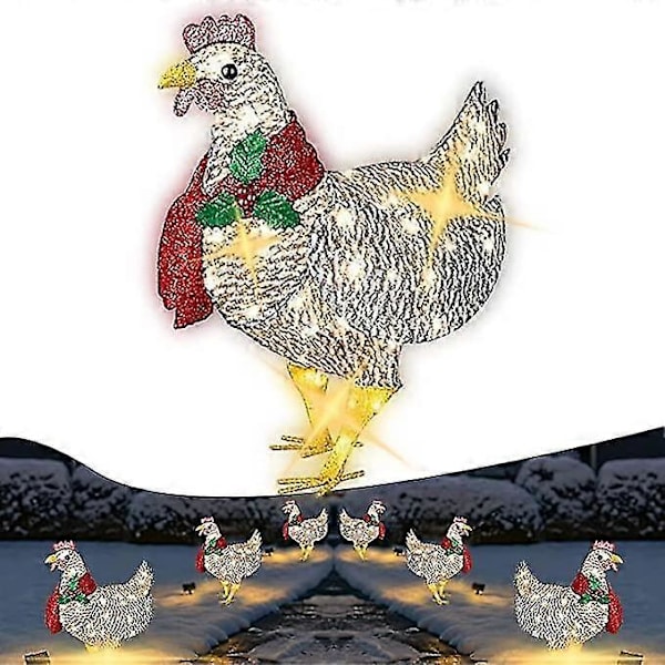 Julbelysning Utomhus För Dekoration Med Trädgårds-LED-Dekorationer Inomhus Akrylkyckling Acrylic Chicken Small