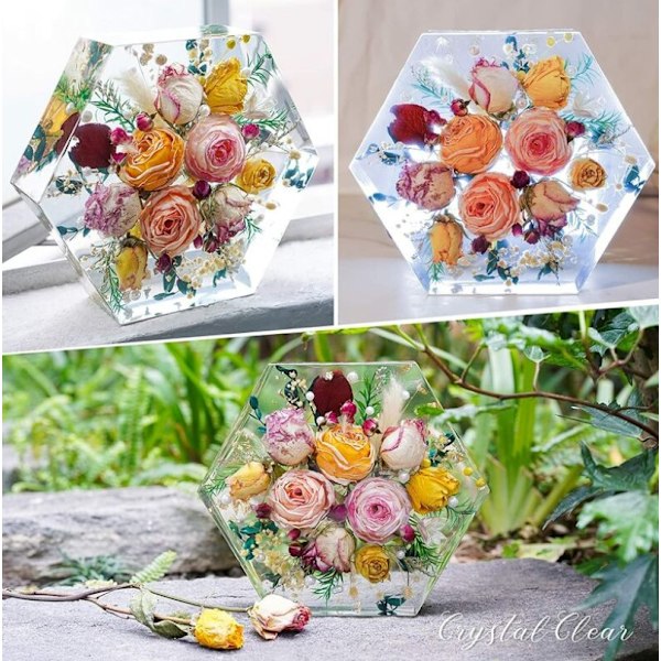 Krystall Epoxy Resin Geometrisk Stereo Bezel Prøve Silikonform Medium