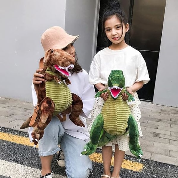 Söt 3D Dinosaurie Ryggsäck för Barn Pojkar Flickor, Mjuk Plysch Tecknad Ryggsäck Söt Plysch Djur Ryggsäck Förskola Ryggsäck[qb]