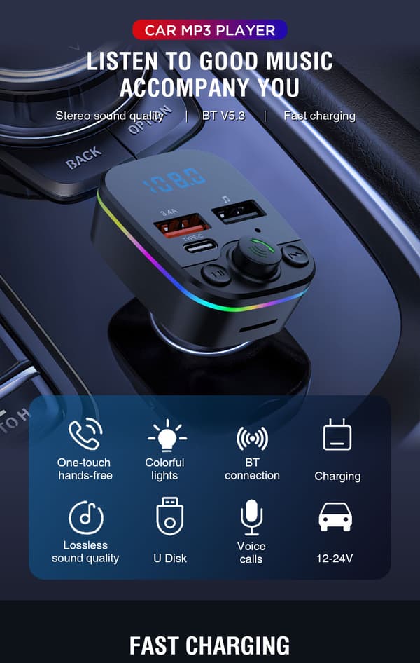 Bluetooth FM-sändare för bil